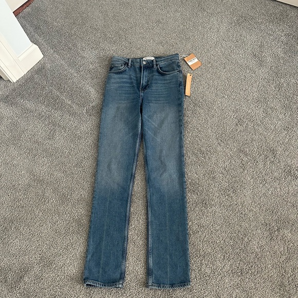 Reformation Liza High Rise Straight Bootcut Jeans in Lanai NWT - Picture 3 of 5